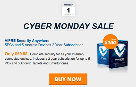 Cyber Monday VIPRE Security Aywhere